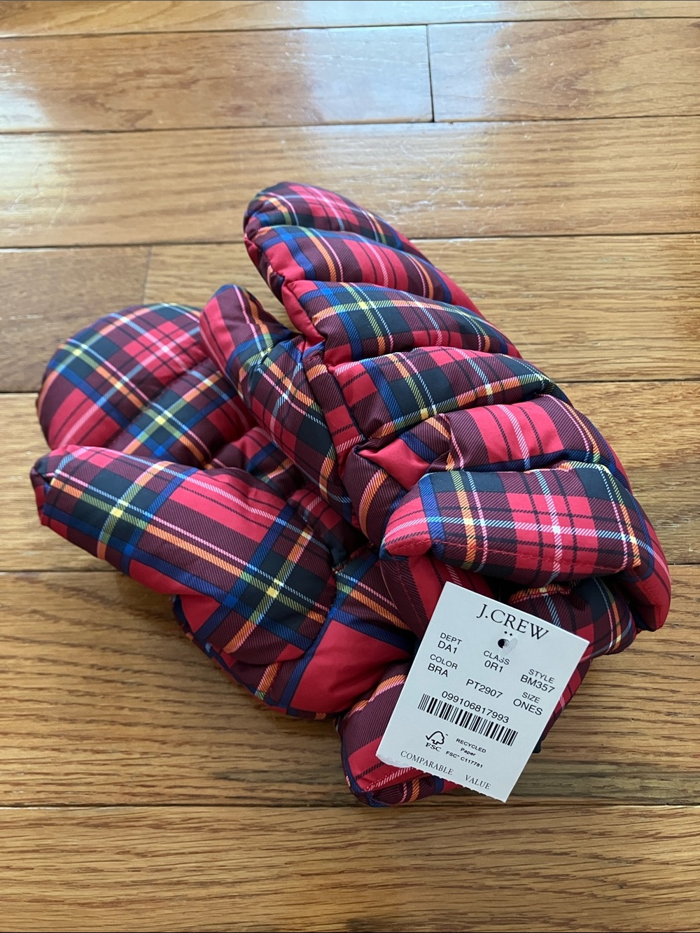 NWT J. Crew Factory Women’s Red Plaid Mittens